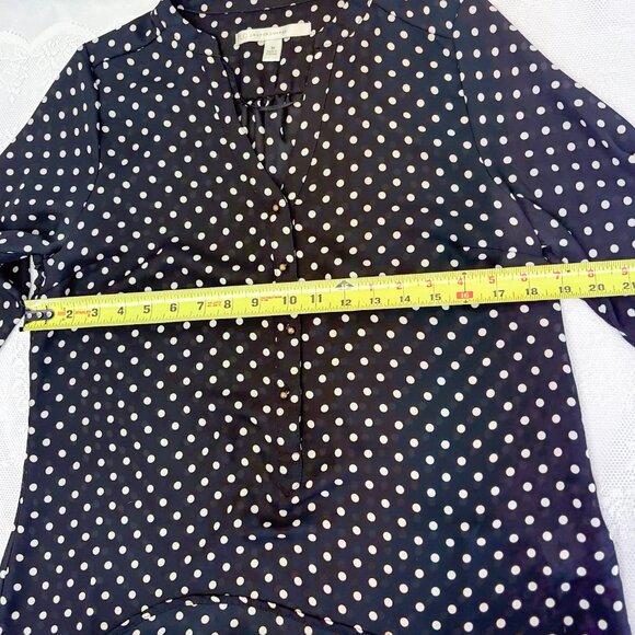 Lauren Conrad Polkadot Woman's Blouse Classy Shirt Top - Picture 11 of 12